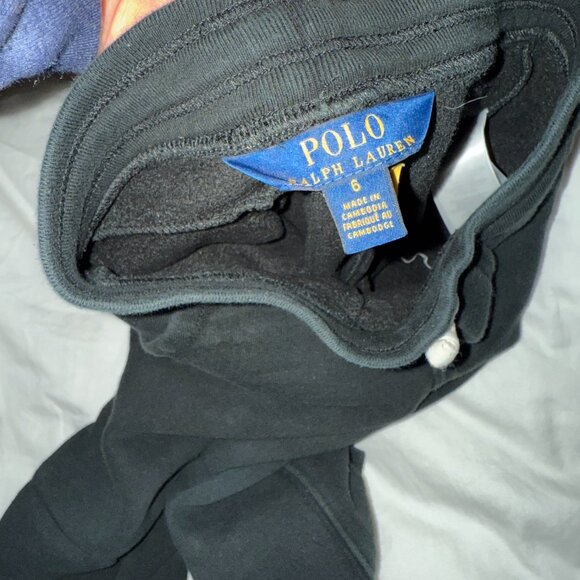 LIMITED EDITION SIZE 6 POLO RALPH LAUREN BLACK DESIGNER SWEATPANTS - Picture 4 of 4
